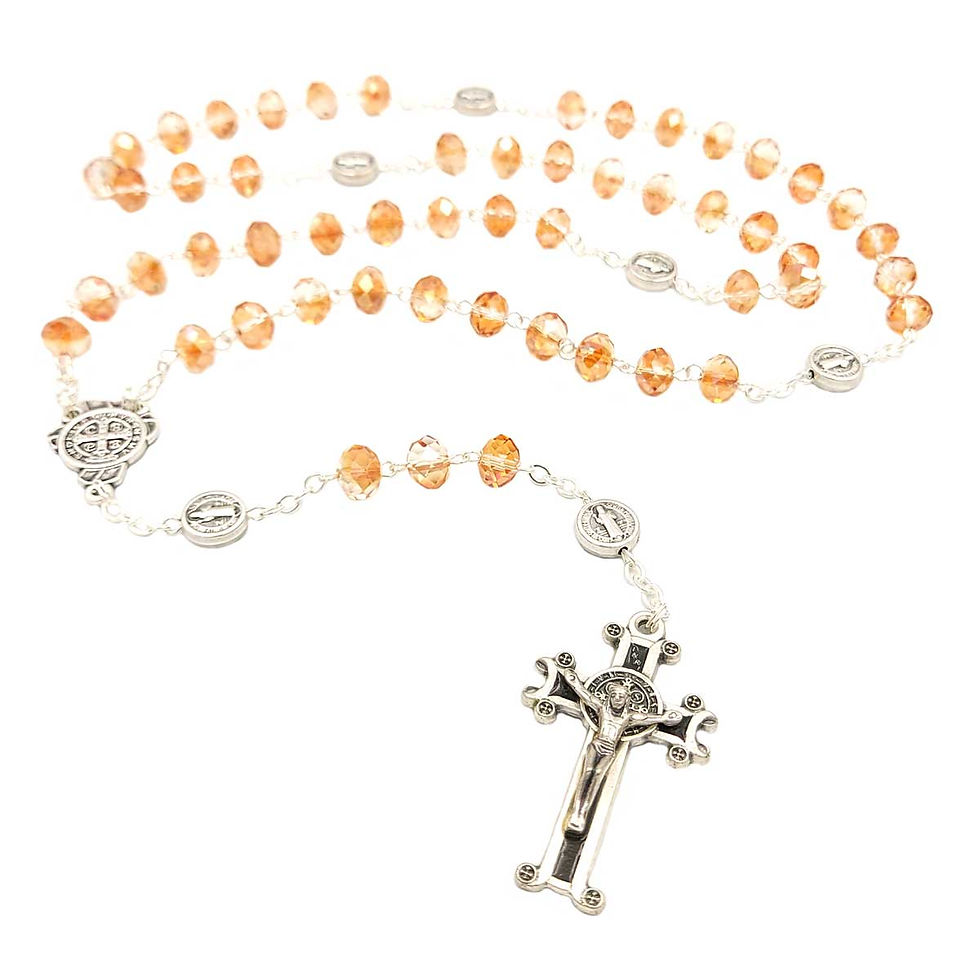 Thumbnail: Glass Crystal 8mm with St Benedict Medal