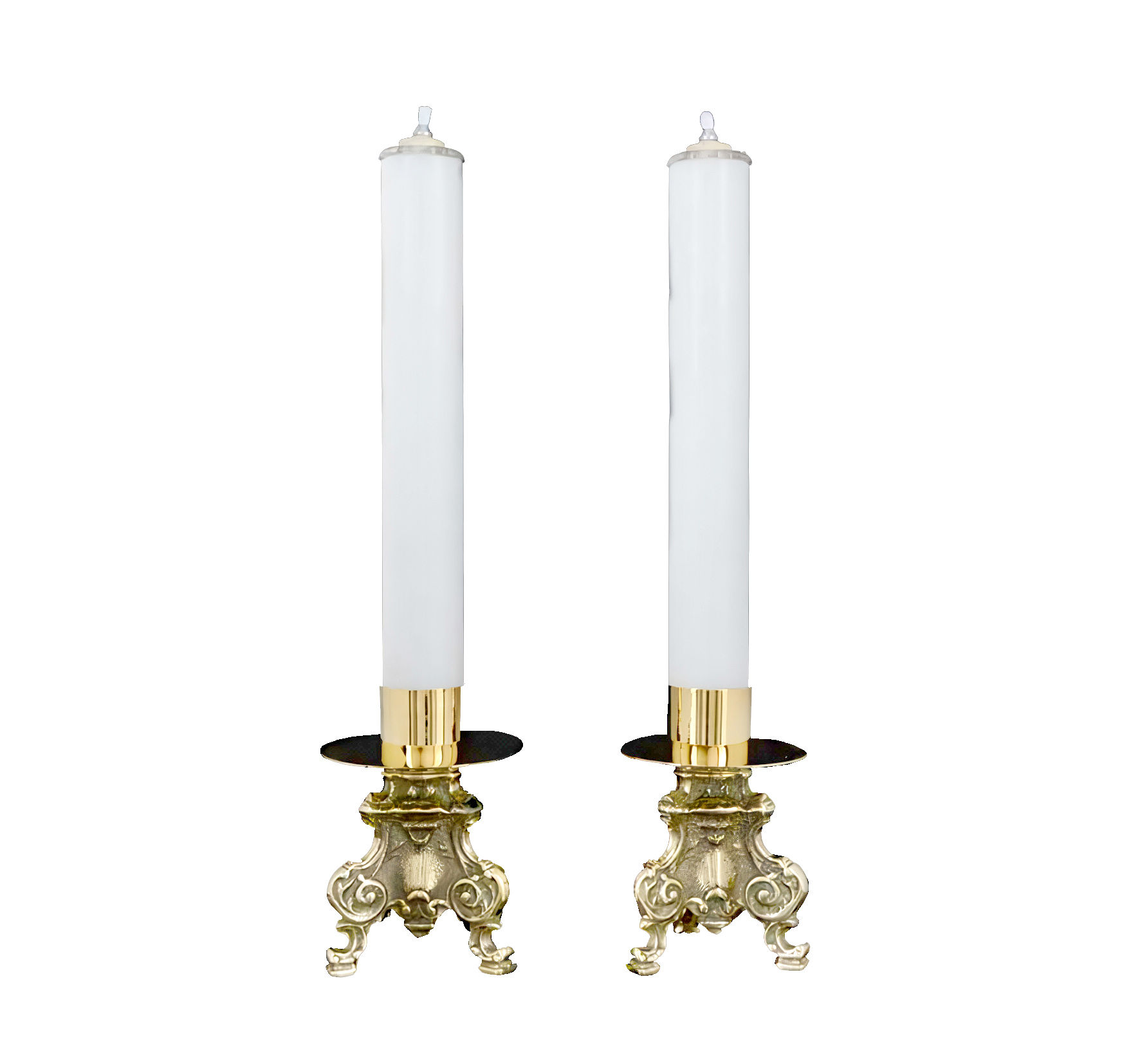 Candle Holder Gold Rococo Red Crystal