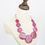 Thumbnail: Suzie Blue Painted Wood Necklace - Hot Pink