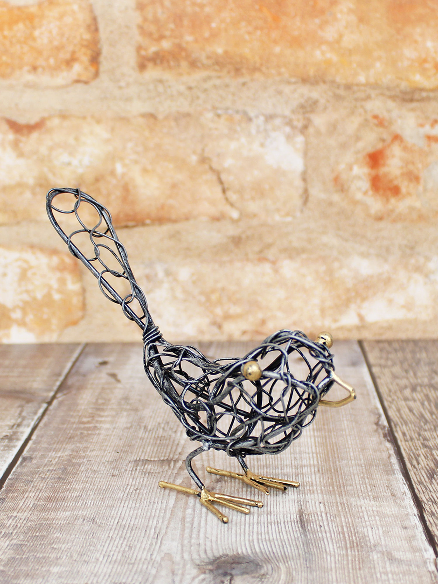 Handmade Wrought Iron Sculpture - Small Bird