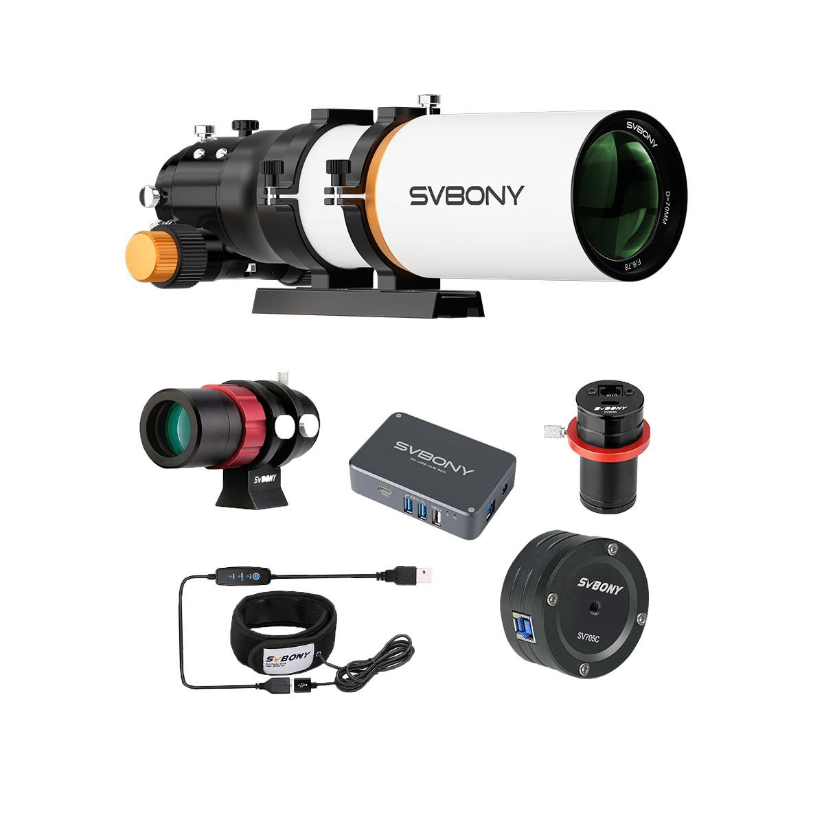 SVBONY 70mm f/6.78 ED Telescope Bundle Set for Planetary Photography