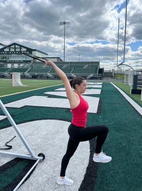Athlete on the Flex Pole Vault Mobile Adjustable High Bar