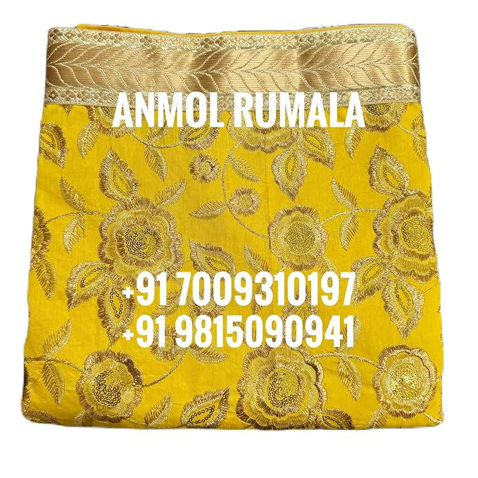 rumala sahib yellow with antique golden gota