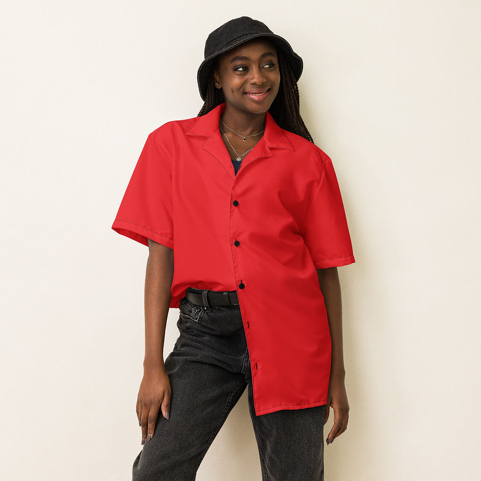 Unisex Red Button Shirt