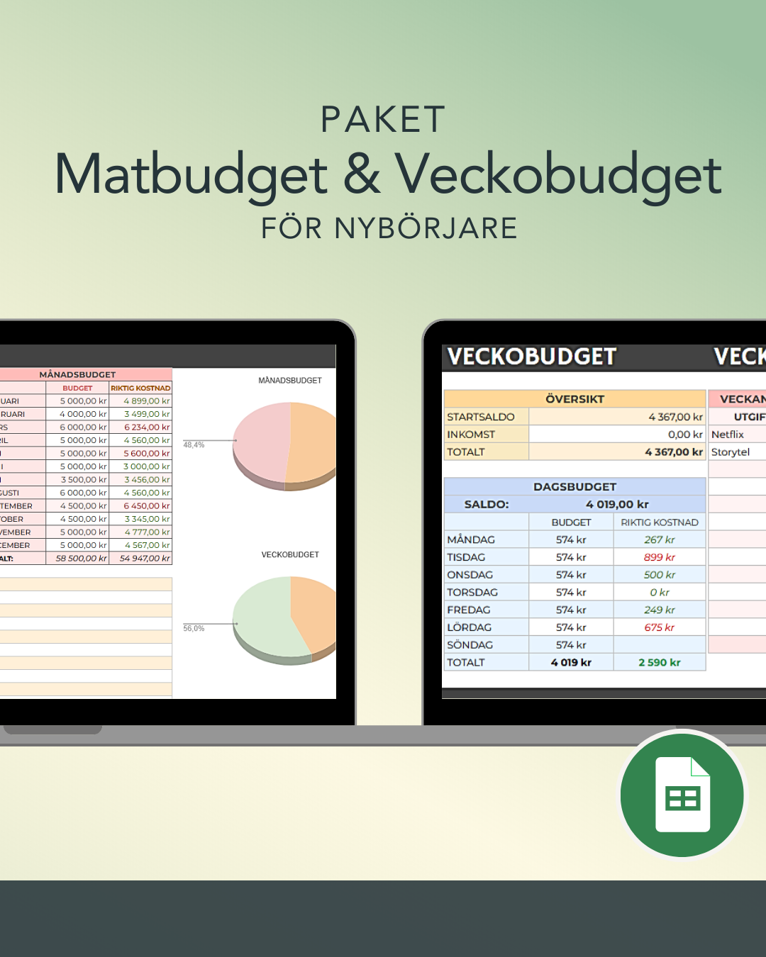 PAKET - Veckobudget & Matbudget
