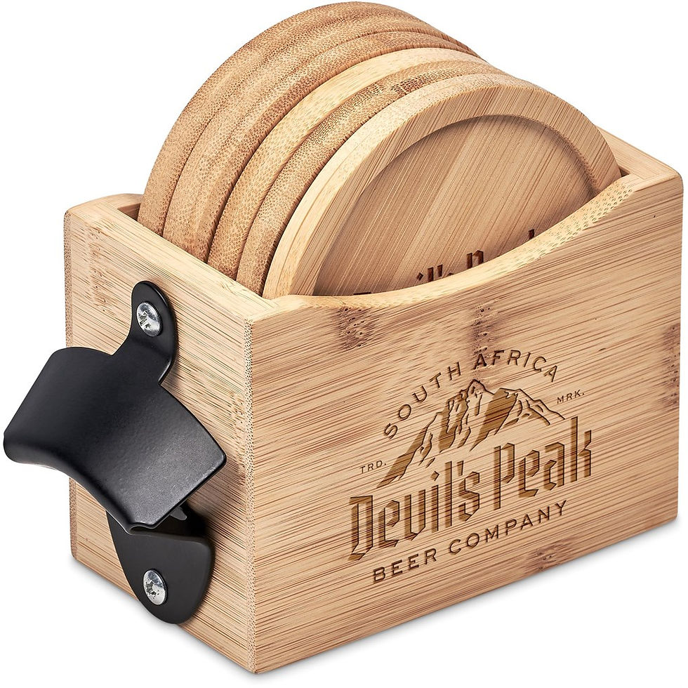 Thumbnail: Okiyo Kanpai Bamboo Coaster & Bottle Opener Set