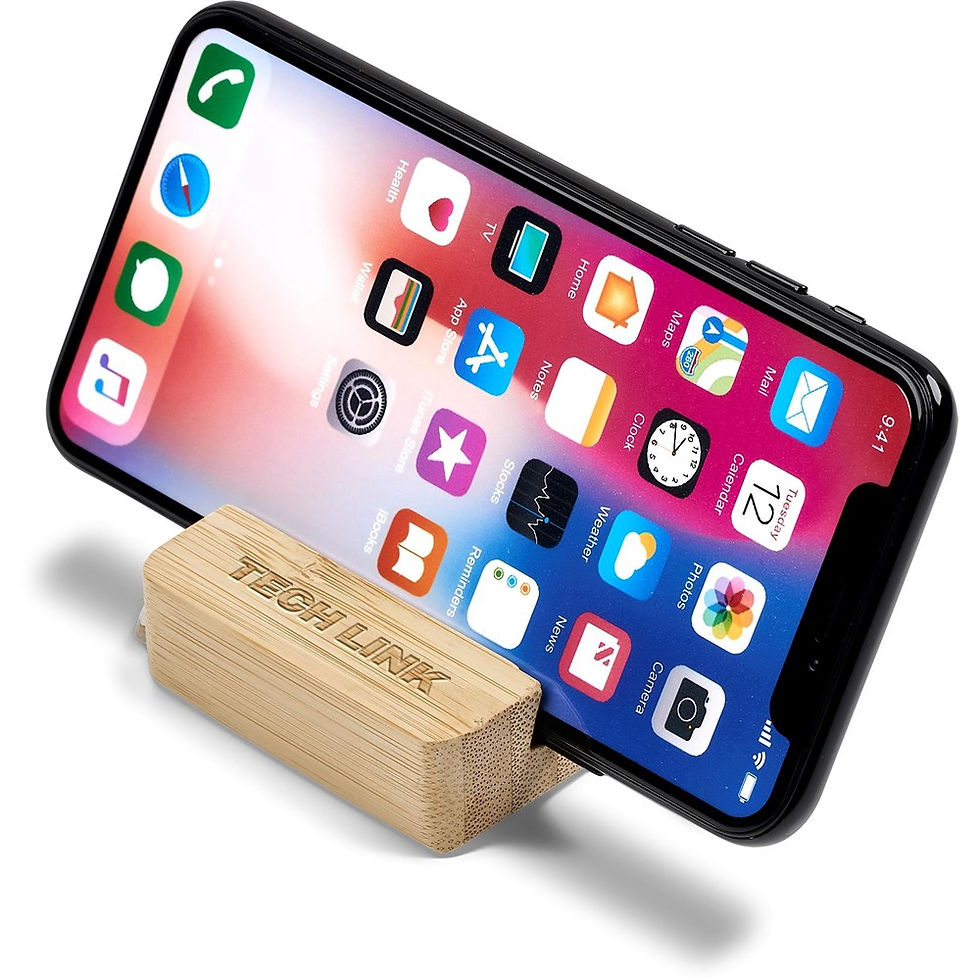 Thumbnail: Okiyo Shinpura Bamboo Phone & Tablet Stand