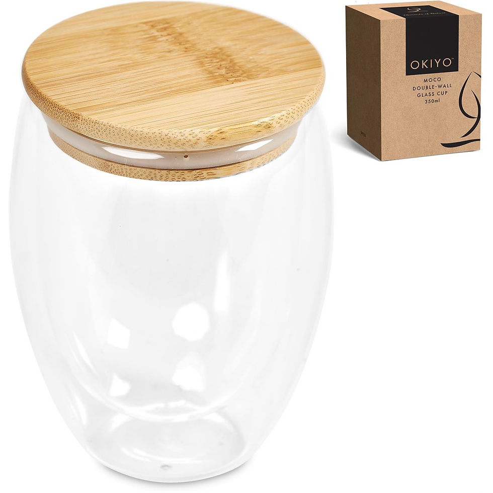 Thumbnail: Okiyo Moco Glass & Bamboo Double-Wall Cup - 350ml