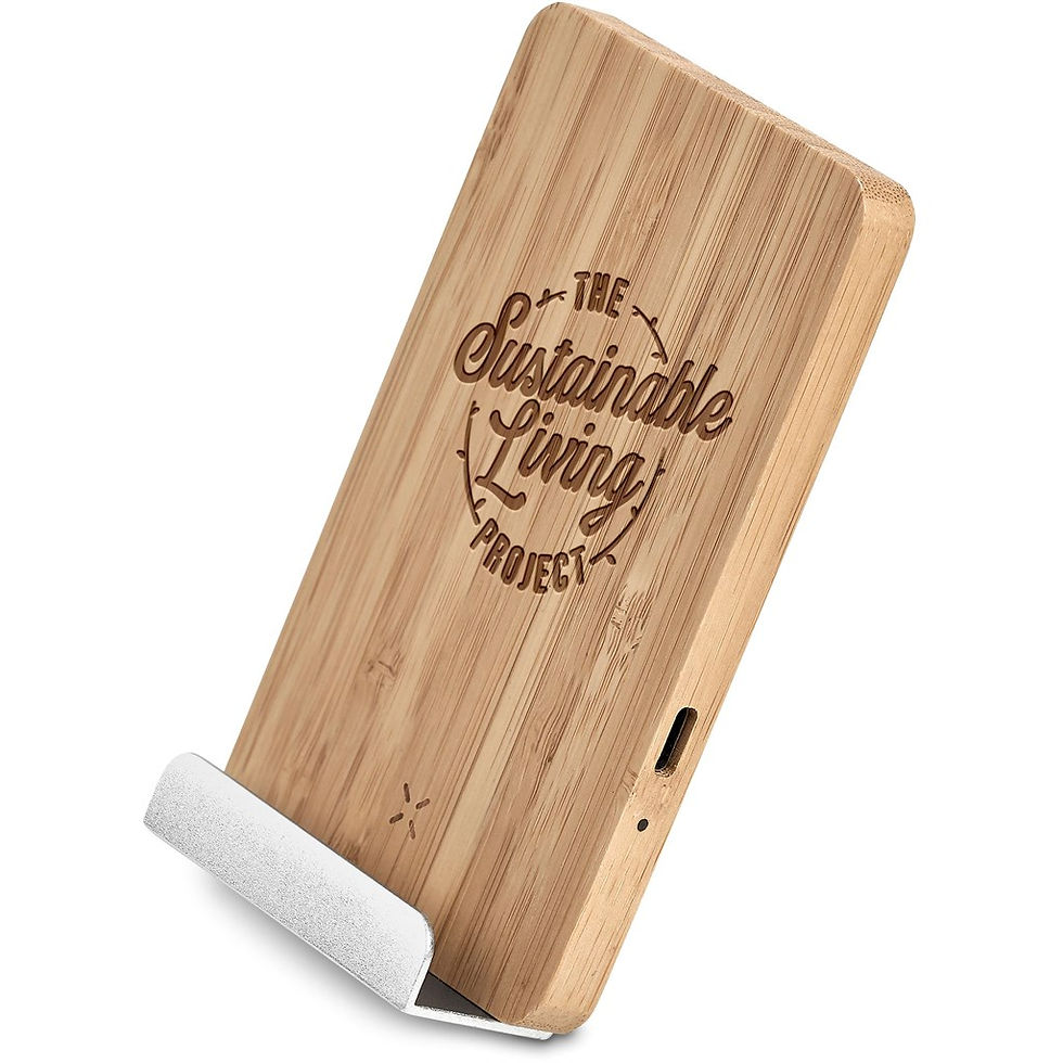 Thumbnail: Okiyo Hakka Bamboo & Recycled Aluminium Wireless Charging Phone Stand