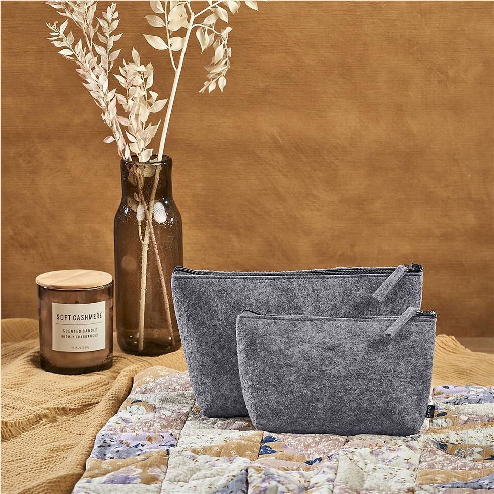 Thumbnail: Okiyo Kesho Recycled PET Felt Mini Cosmetic Bag