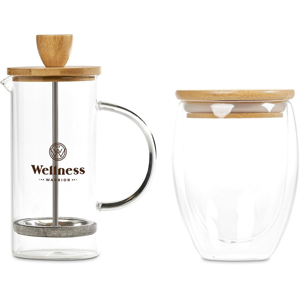 Thumbnail: Okiyo Aibo Glass & Bamboo Coffee Set