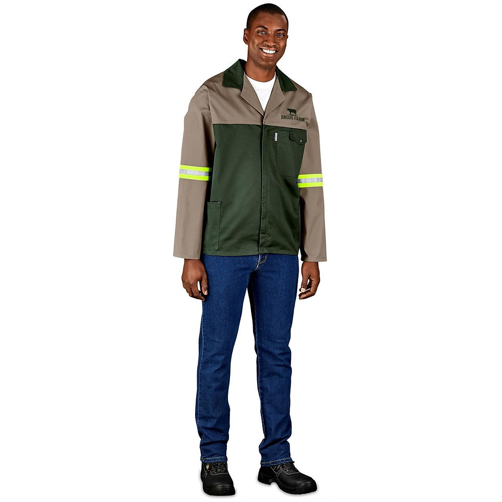 Thumbnail: Site Premium Two-Tone Polycotton Jacket - Reflective Arms - Yellow Tape