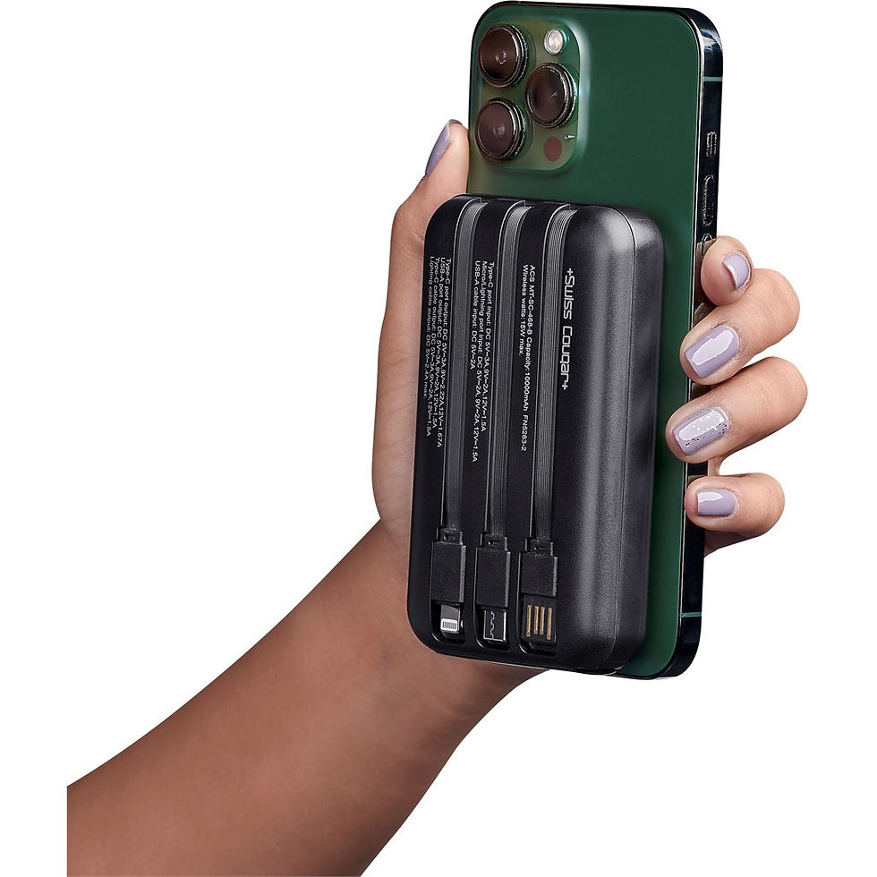 Thumbnail: Swiss Cougar Argos Fast Charge 20W Wireless Charging Magnetic Power Bank -10,...
