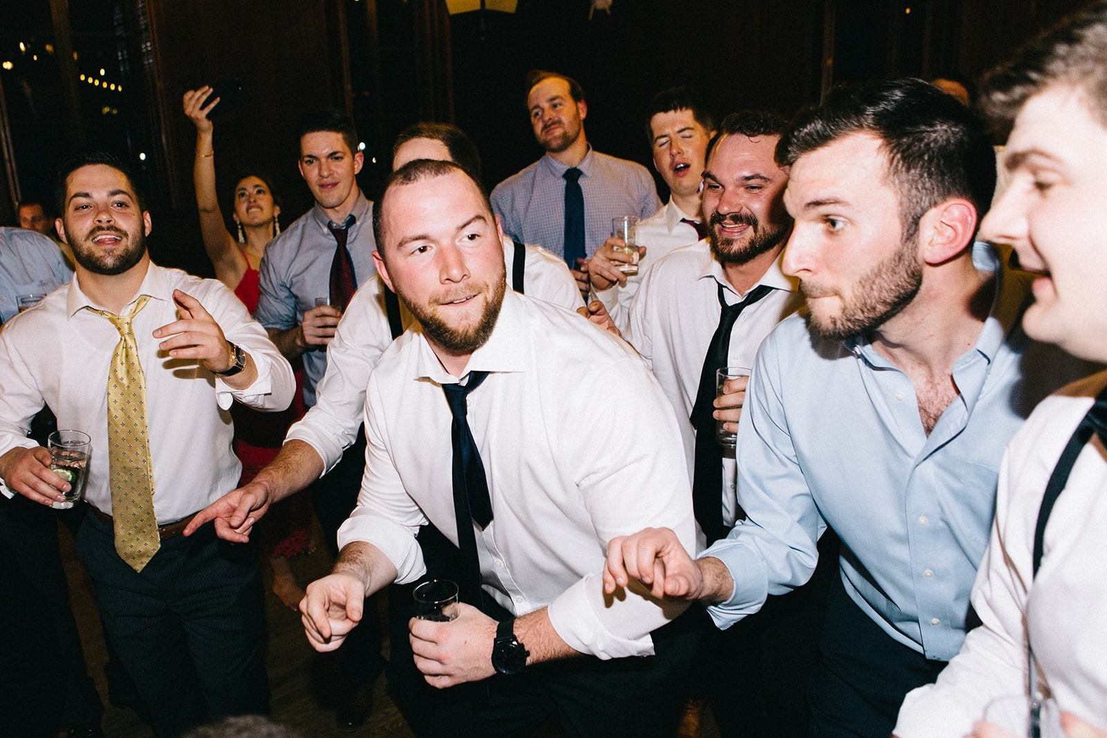 guys dancing at wedding