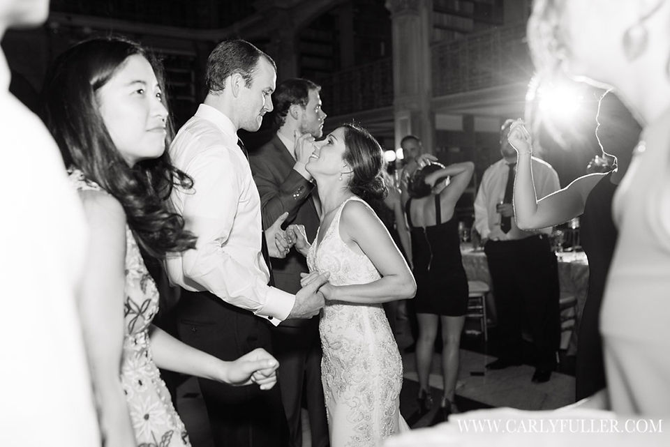 bride and groom dancing