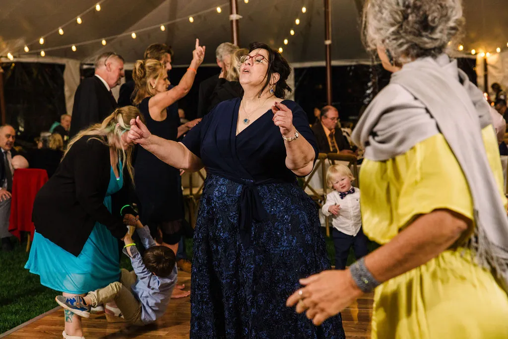 women dancing at wedding