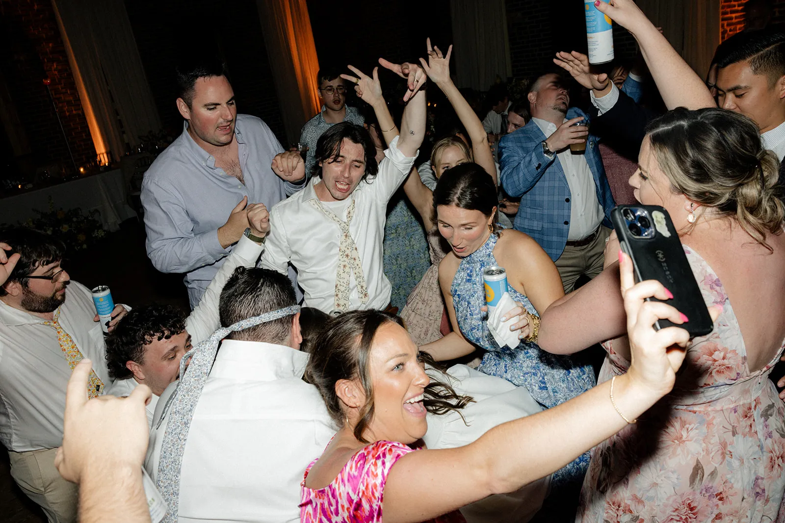 wedding guests dancing