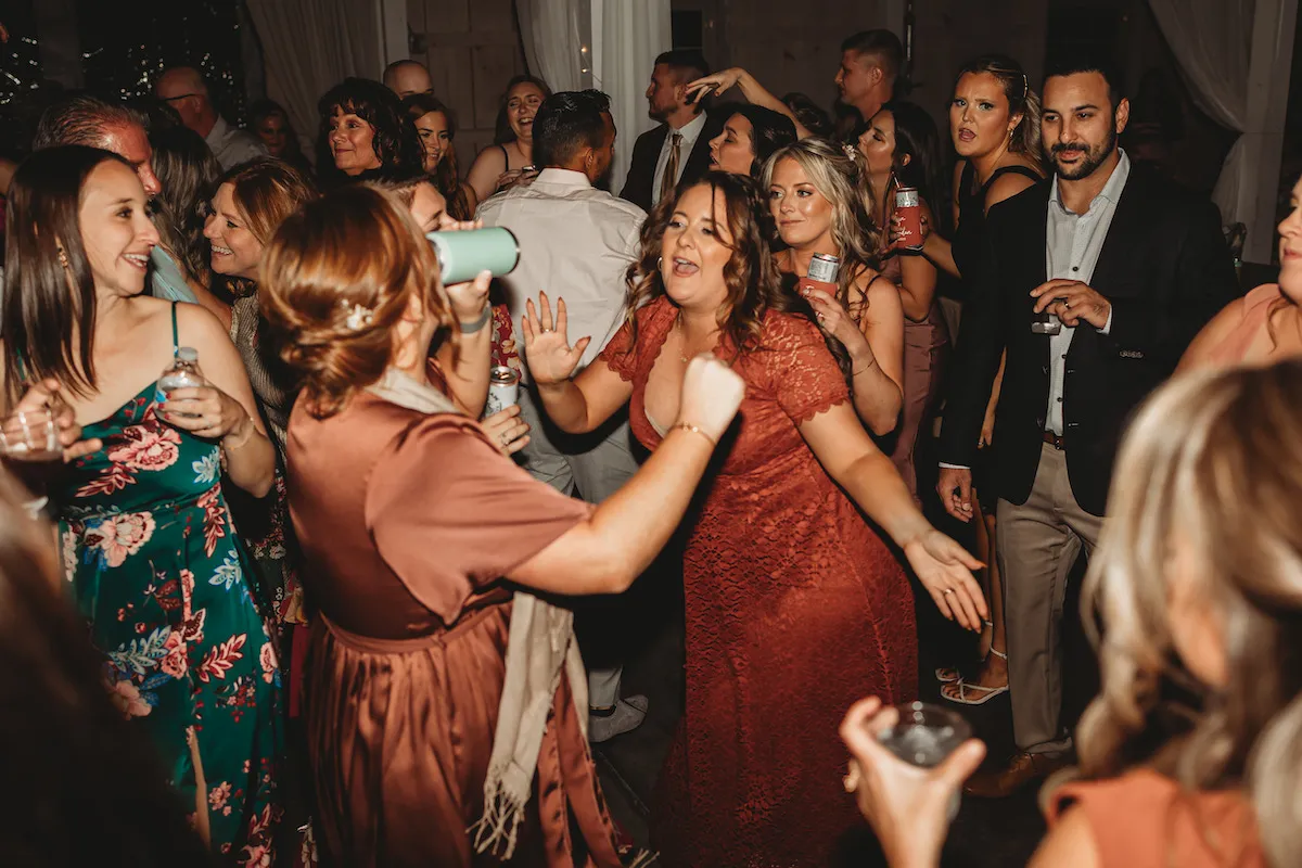 women dancing at wedding
