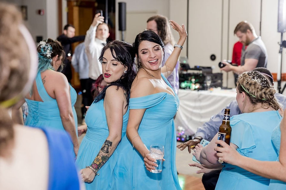 bridesmaids dance back to back