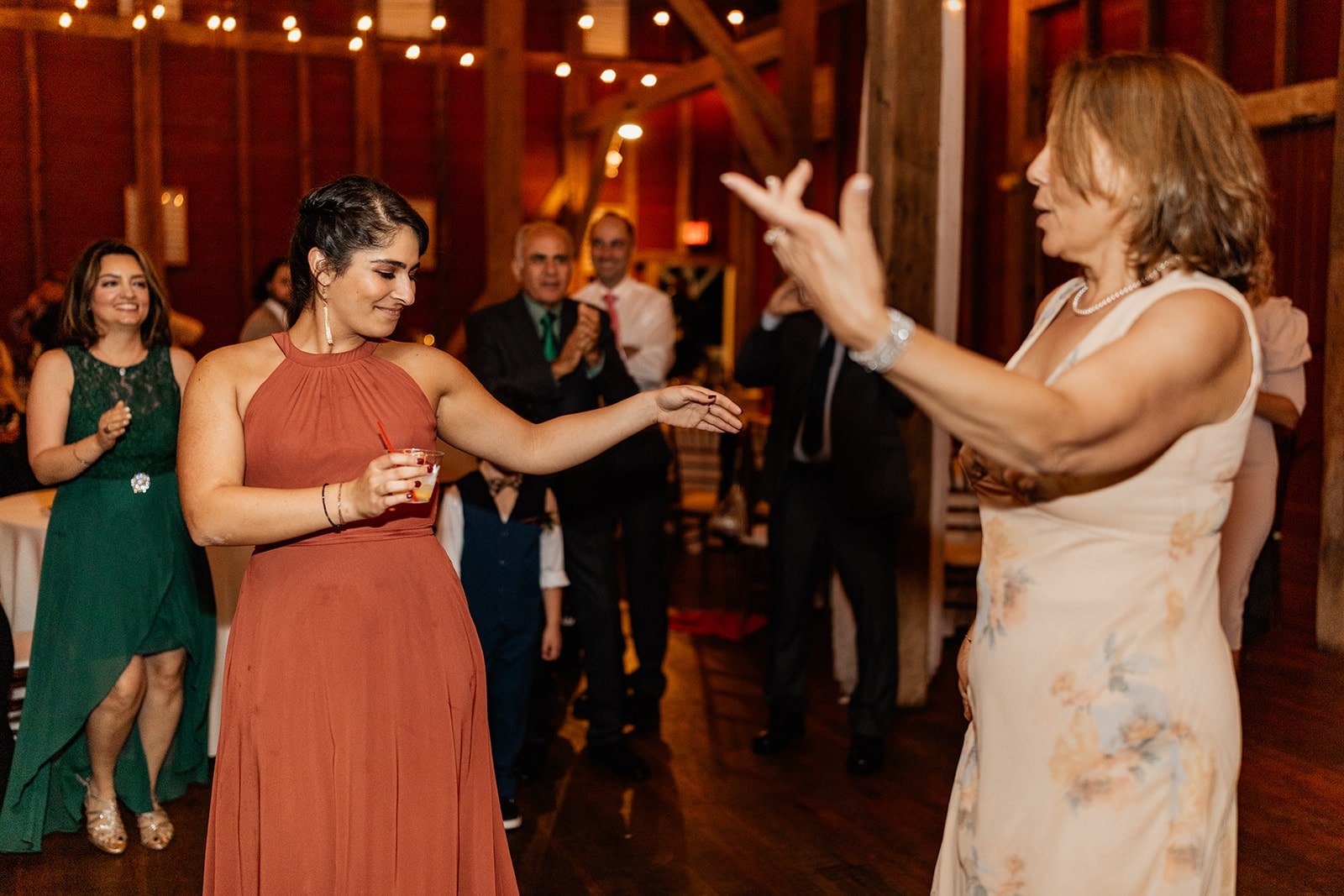 women dancing at wedding