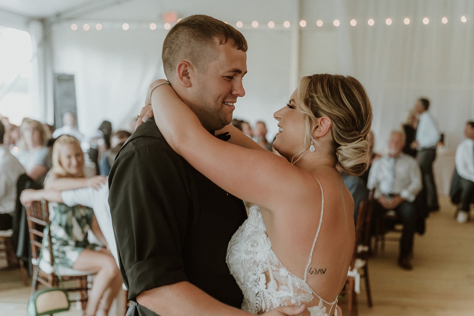 bride and groom first dance