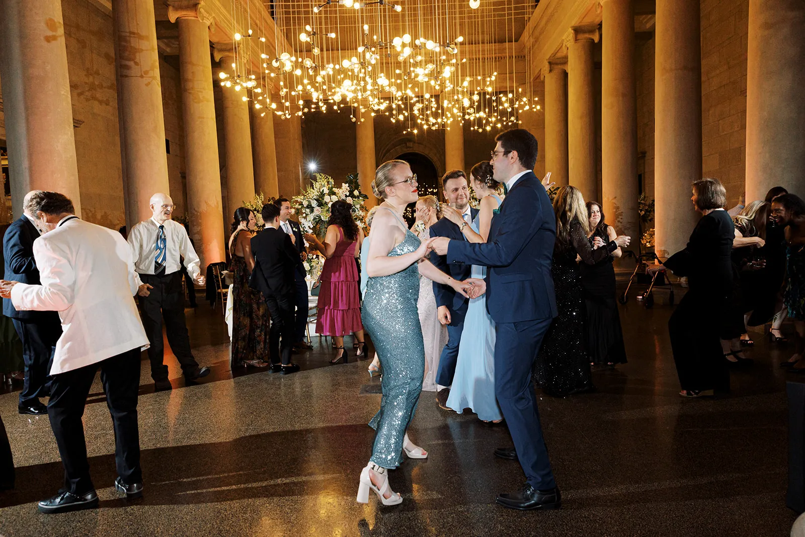 guests dancing at wedding