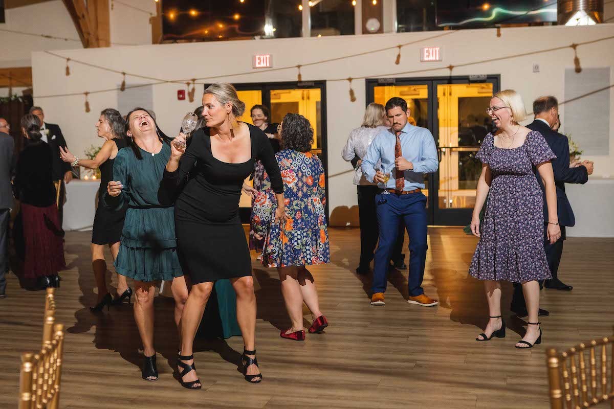 women dancing at wedding
