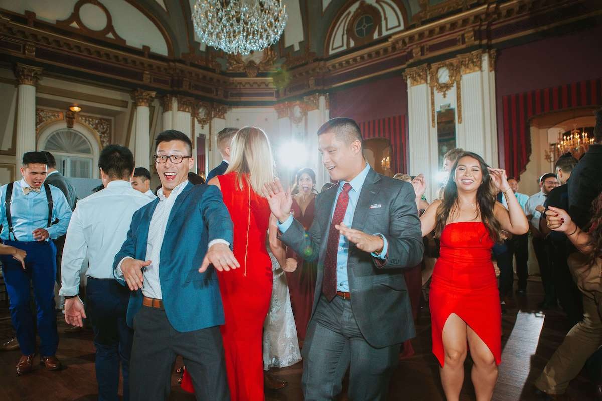 guys dance at wedding