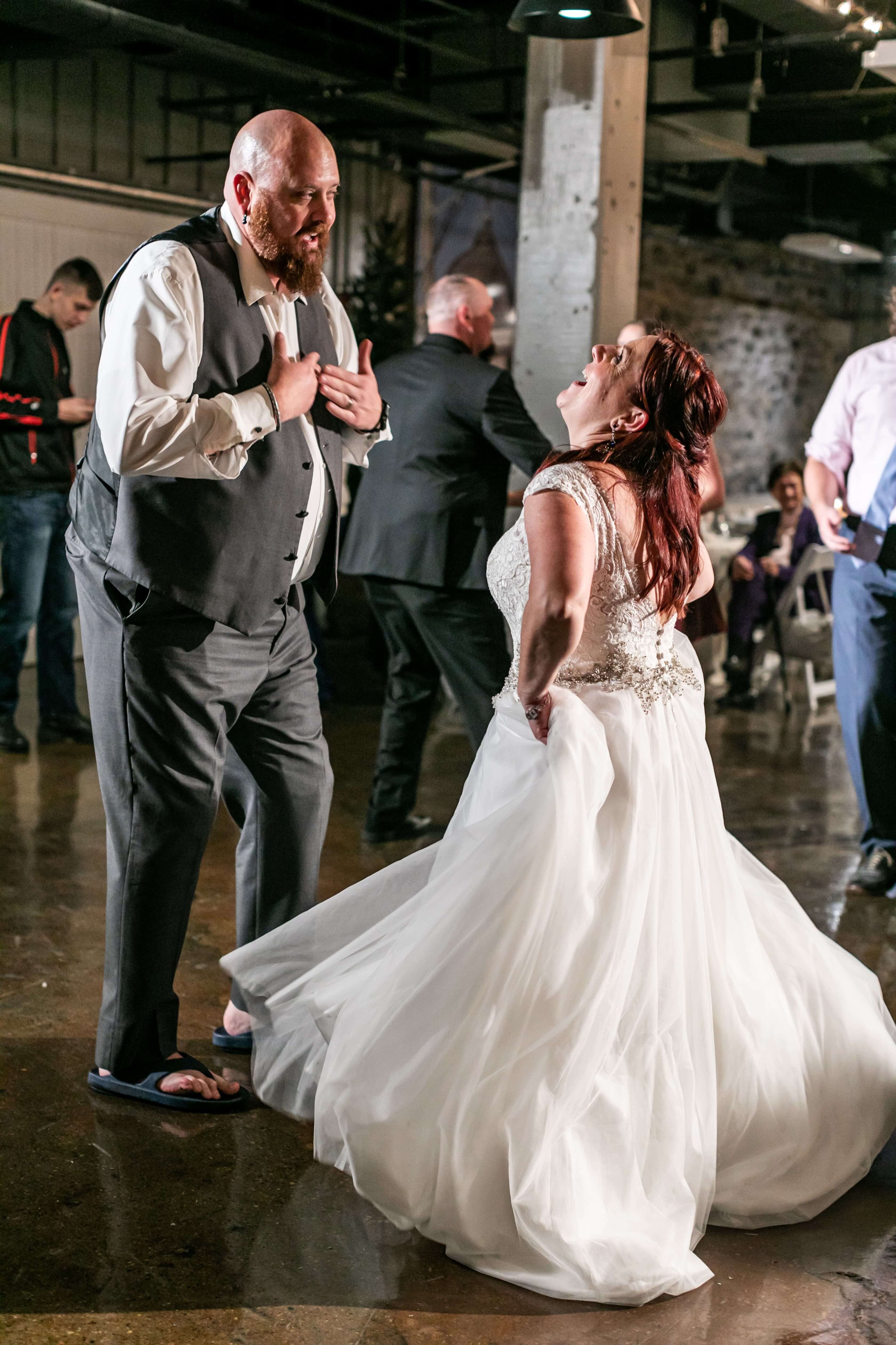 bride and groom dance