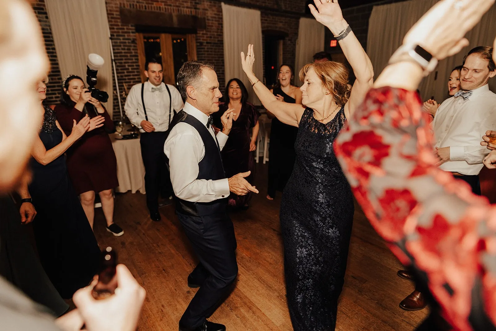 older couple dancing at wedding