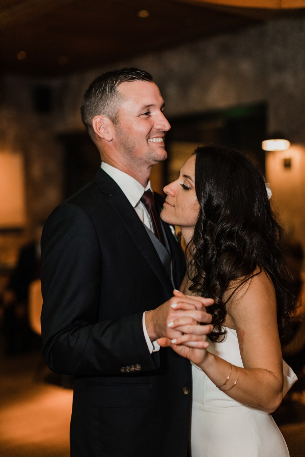 bride and groom first dance