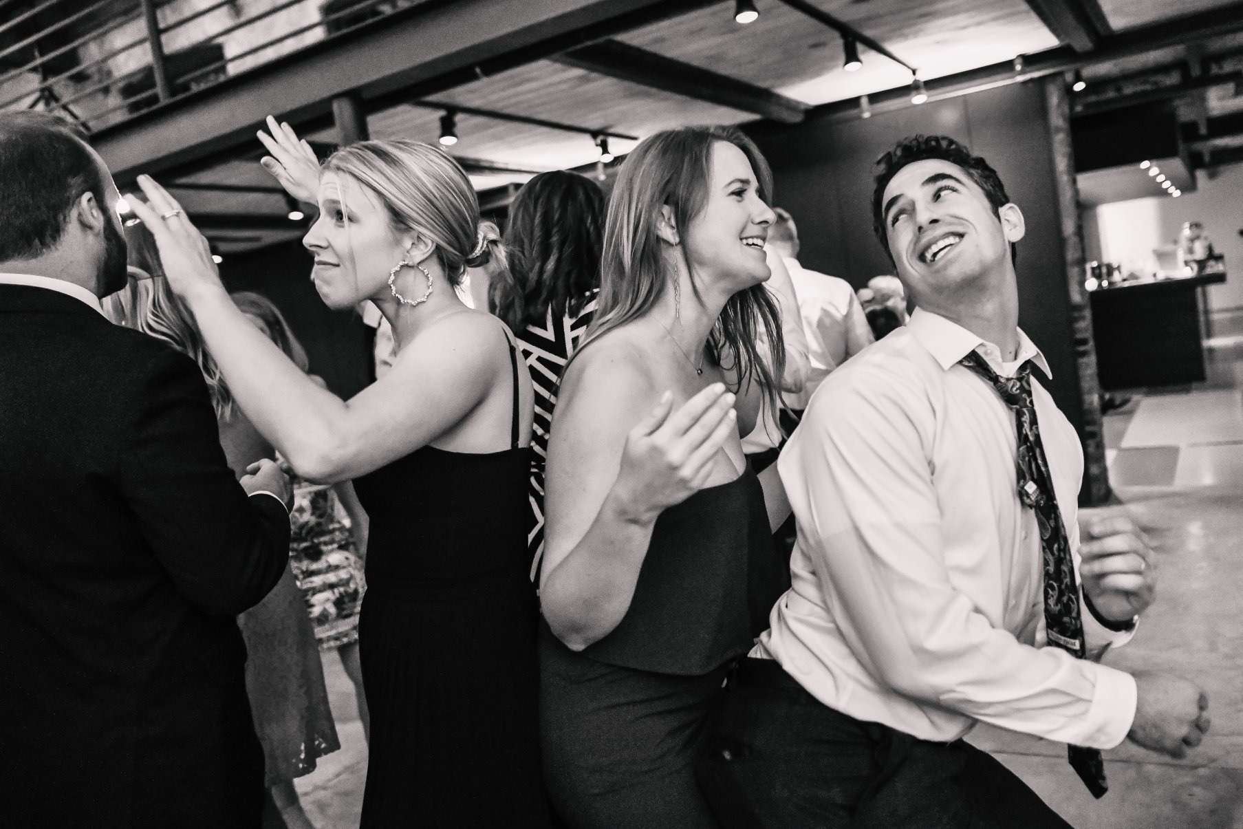 wedding guests dancing