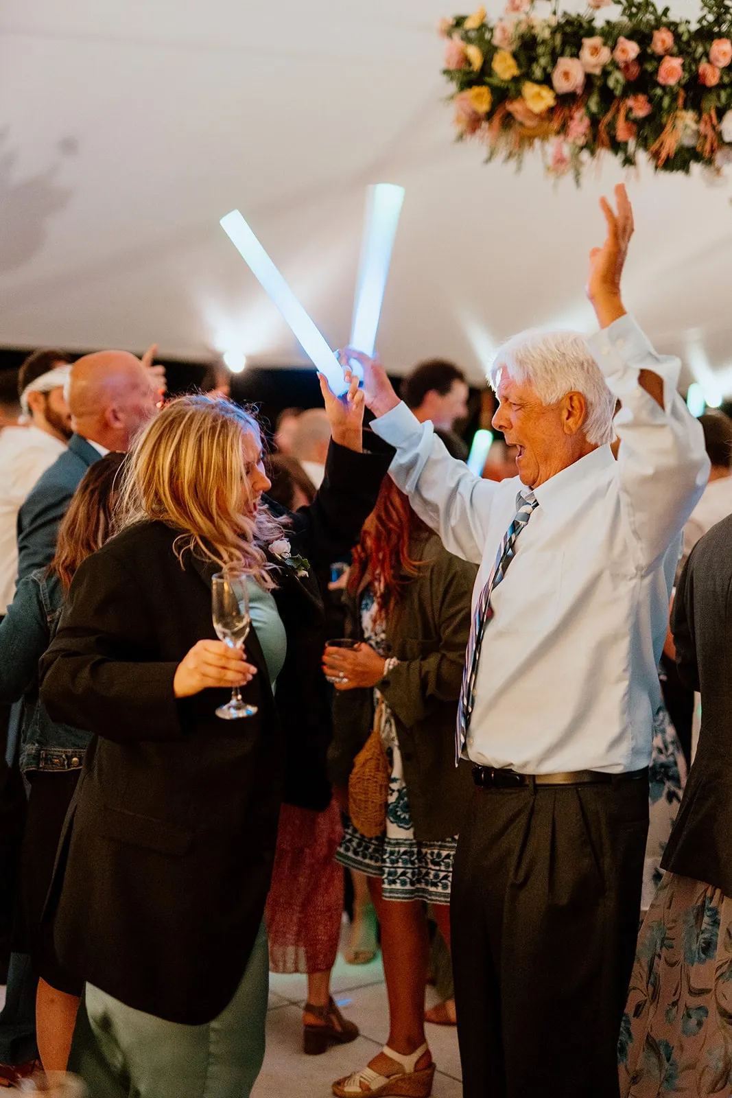 older couple dancing at wedding