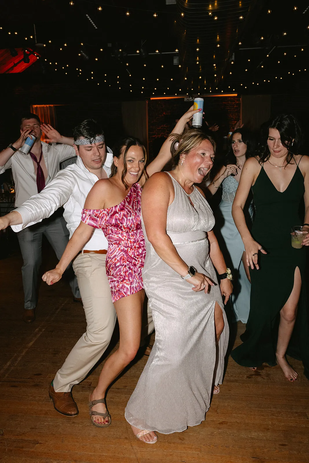 wedding guests in line