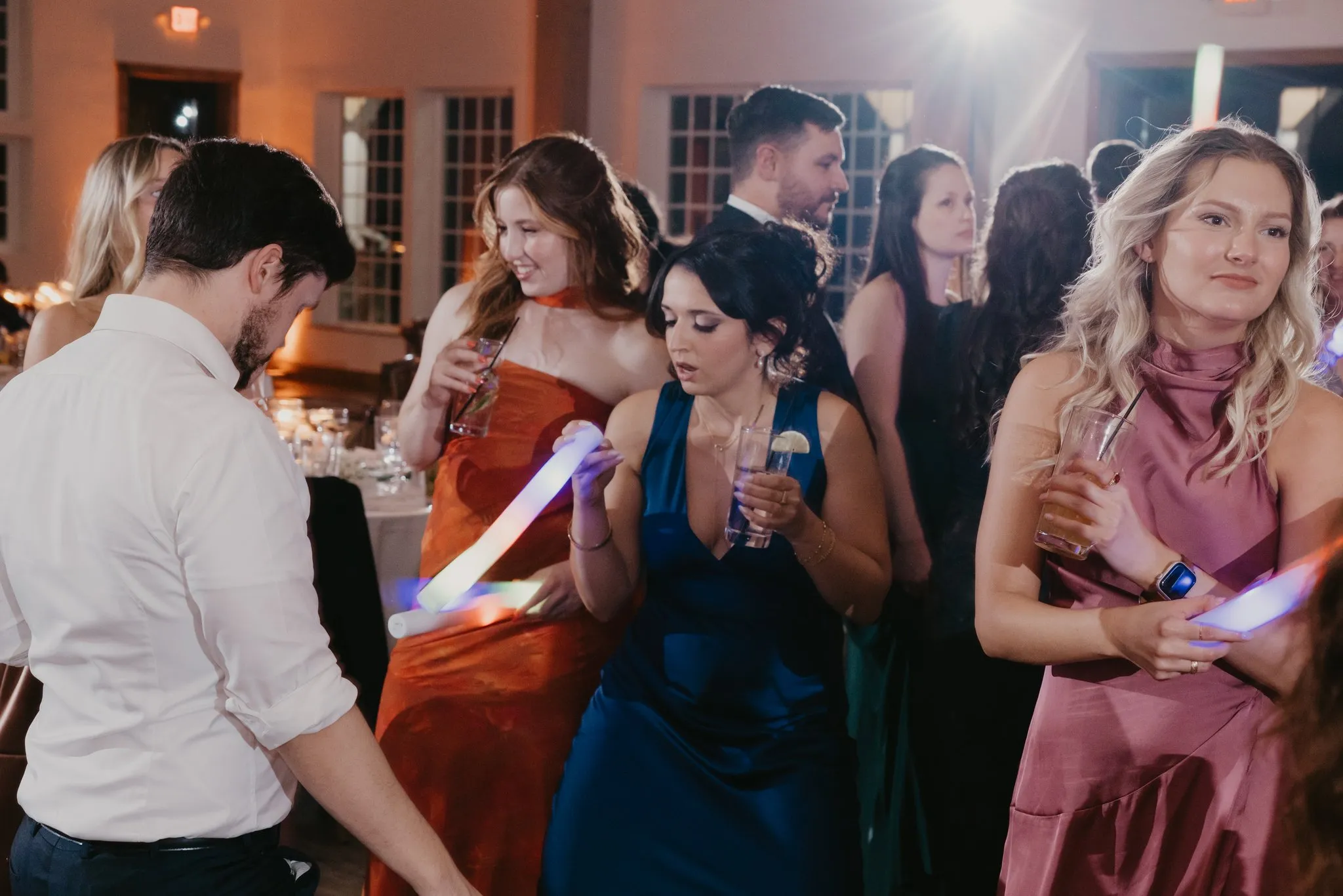 guests dancing at wedding