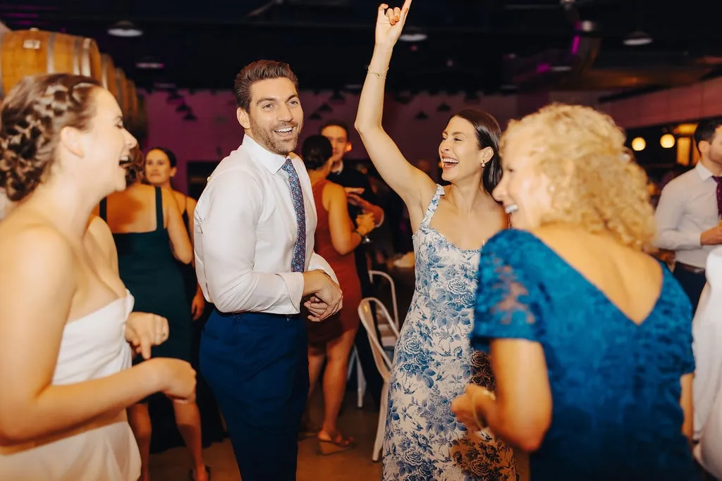 guests dancing at wedding