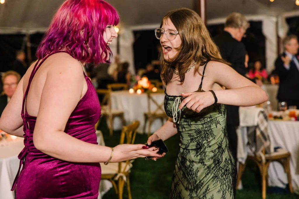young women dancing at wedding