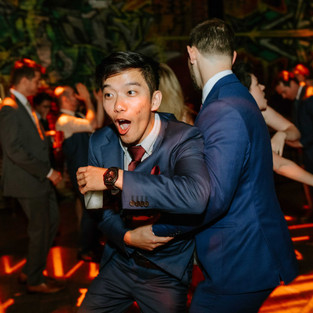 guy at wedding dancing