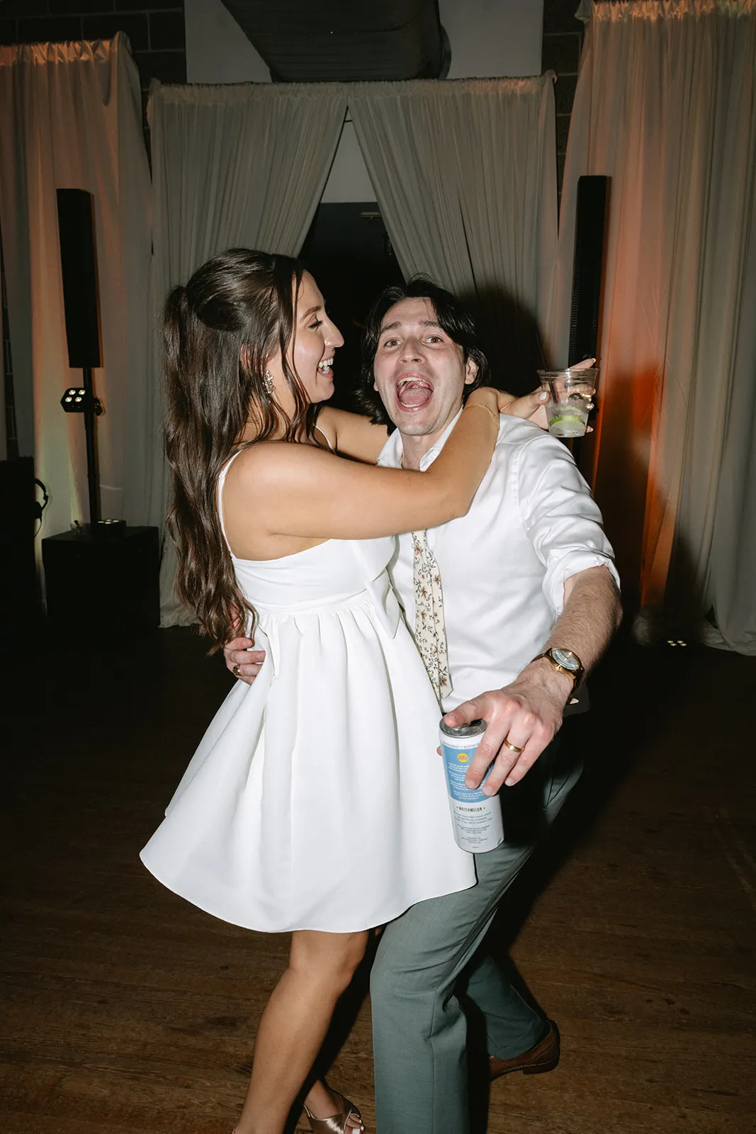 bride and groom dancing