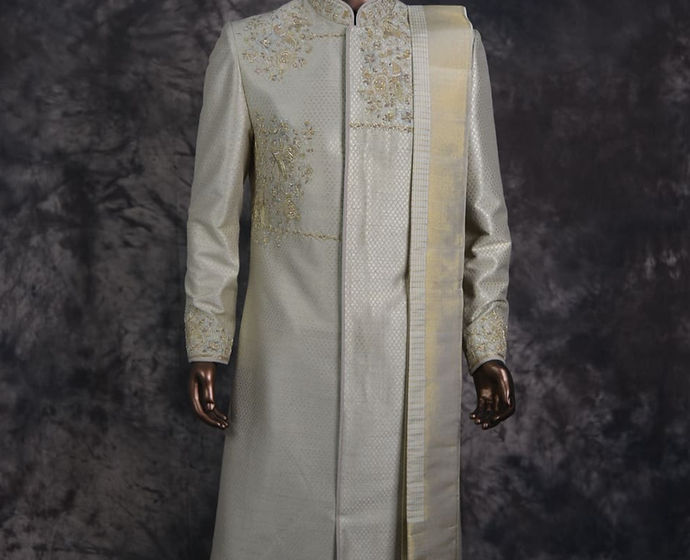 Ivory Sherwani with Dhoti Set 1
