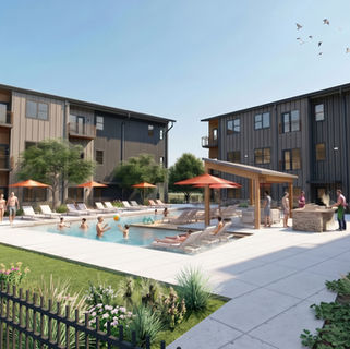 Exterior of Spoke Bentonville, a modern 3‑story apartment community in Bentonville, AR