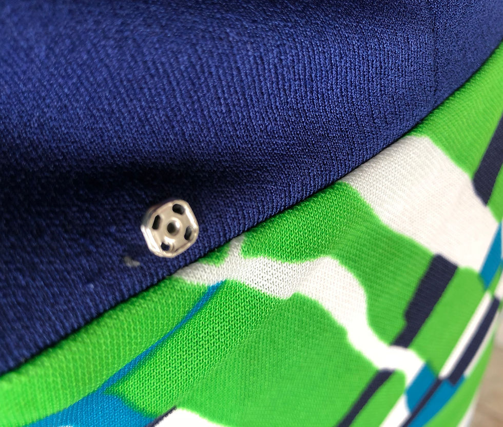 Thumbnail: 60s/70s Vintage Blue, Green and White Dress