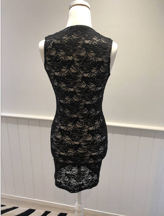 Thumbnail: 90's Vintage Dress - Grunge, Grunge Dress, Gothic Dress, Black Slip Dress,