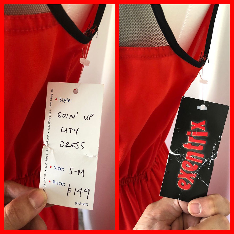 Thumbnail: 90s Vintage Black and Red Exentrix Dress