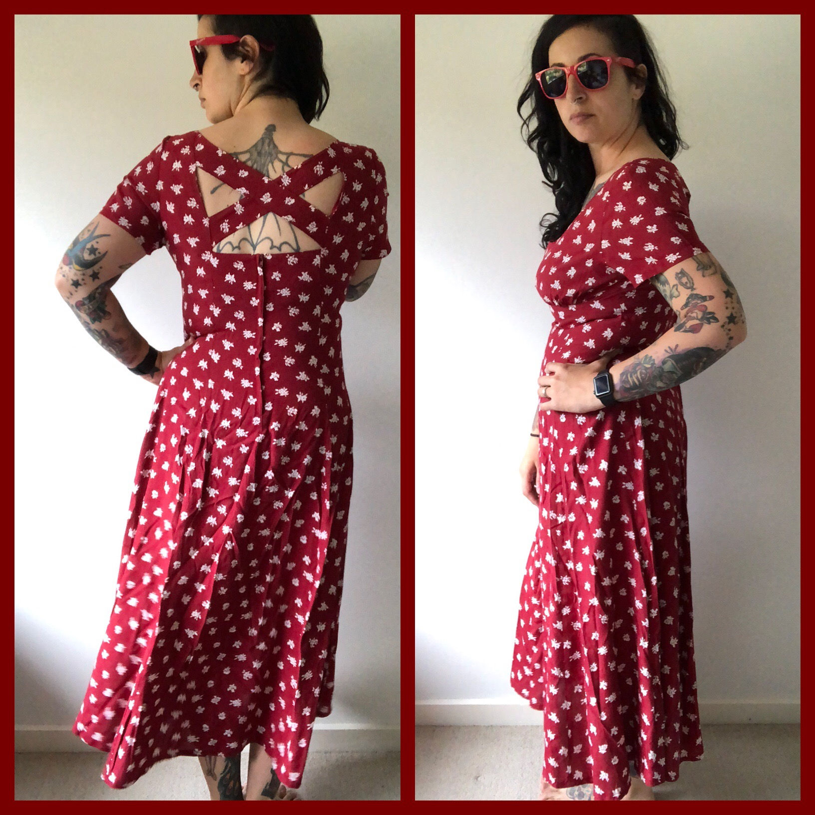 90s Vintage Grunge Floral Dress