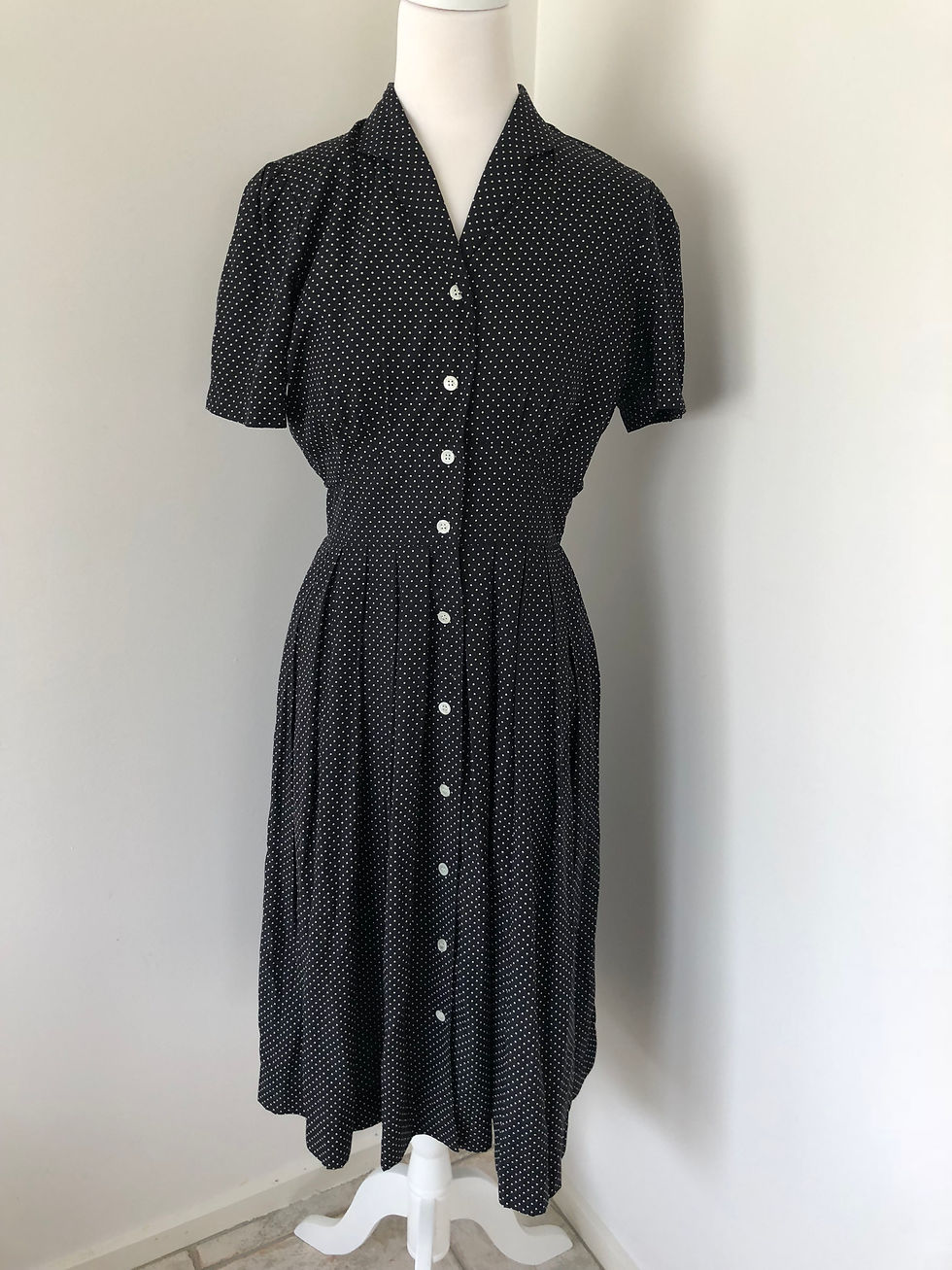 Thumbnail: 80s Vintage Charter Club Petites Polka Dot Dress