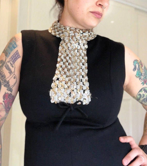 Thumbnail: 1960's Vintage Black Bleeker Street Dress.