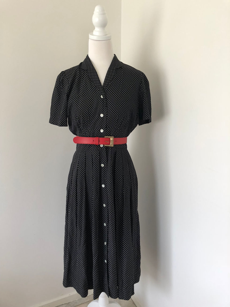 Thumbnail: 80s Vintage Charter Club Petites Polka Dot Dress