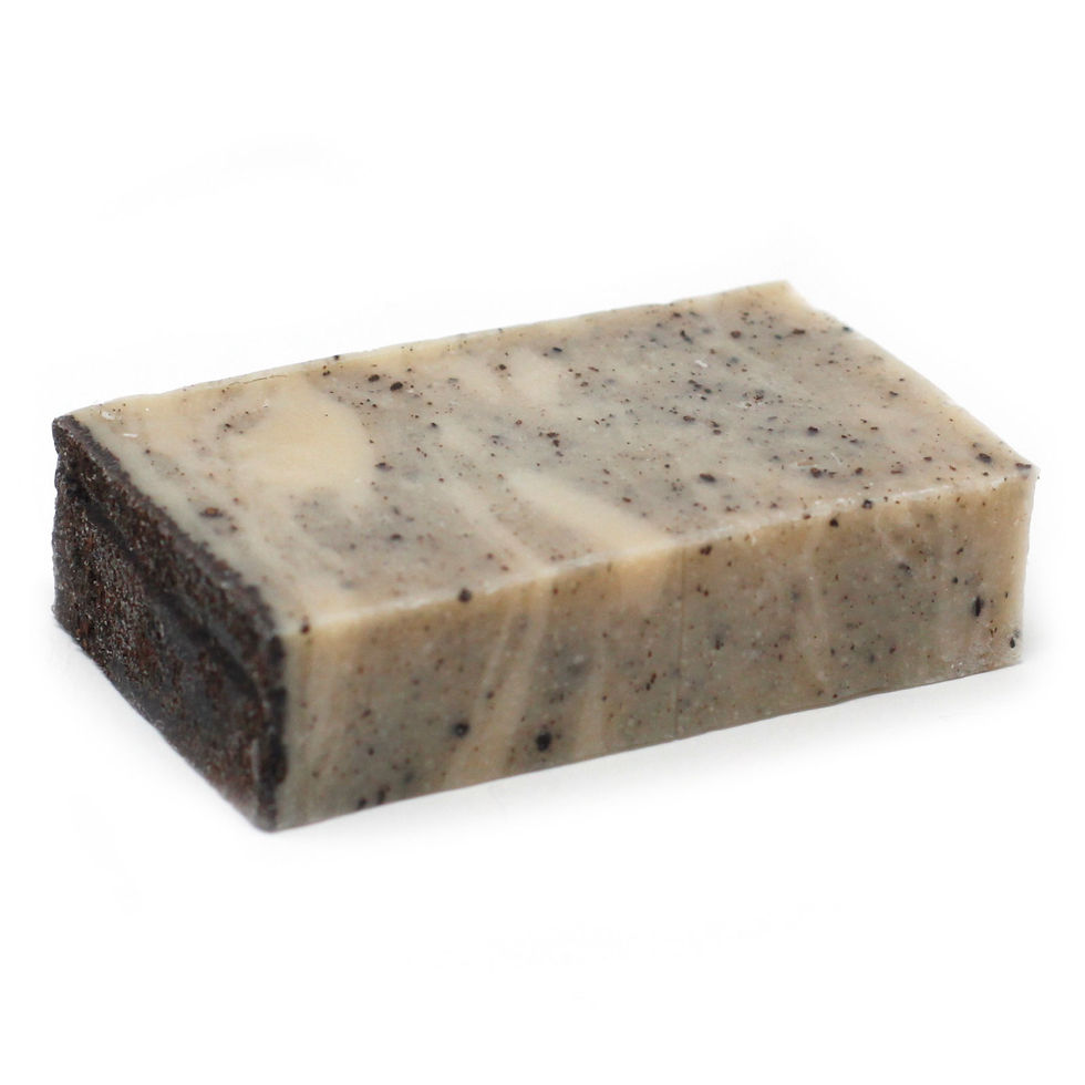 Handmade Coconut Fibre & Olive Oil Soap Slice for exfoliation and hydration.