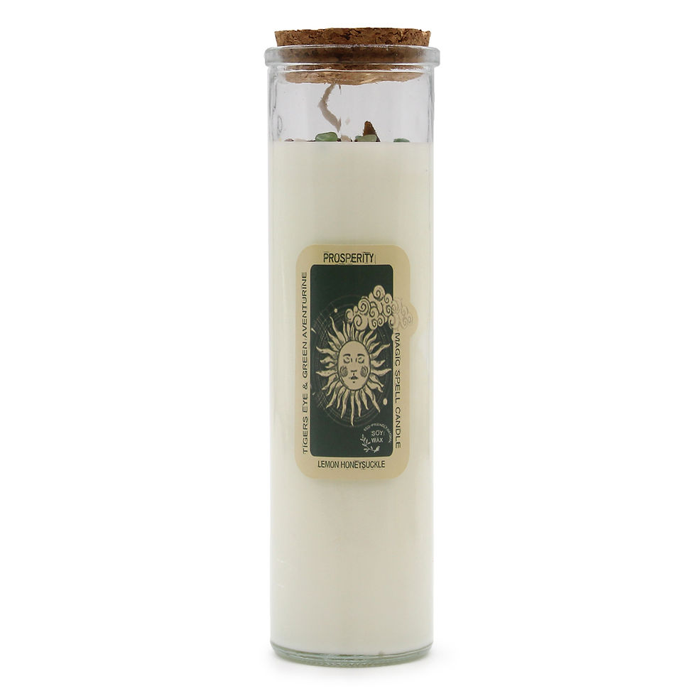 Thumbnail: Mystical gemstones embedded in wax, amplifying the magic and intention of the candle - Prosperity